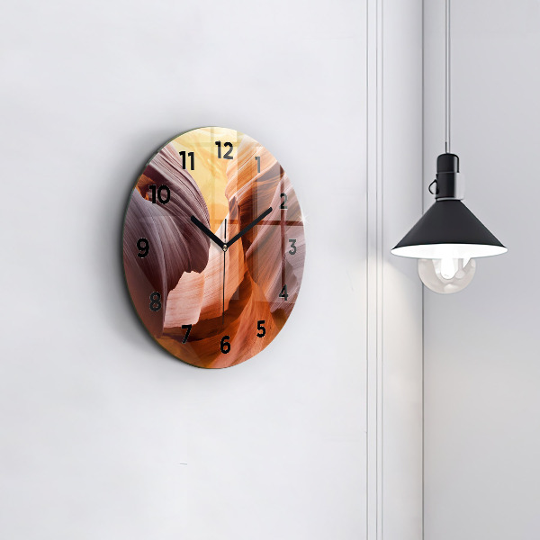 Round glass clock Antelope Canyon