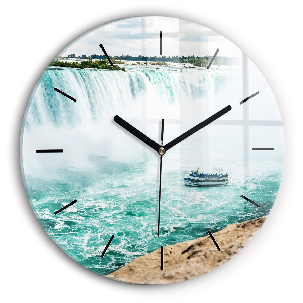 Round glass clock The Boat and Niagara