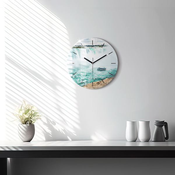 Round glass clock The Boat and Niagara