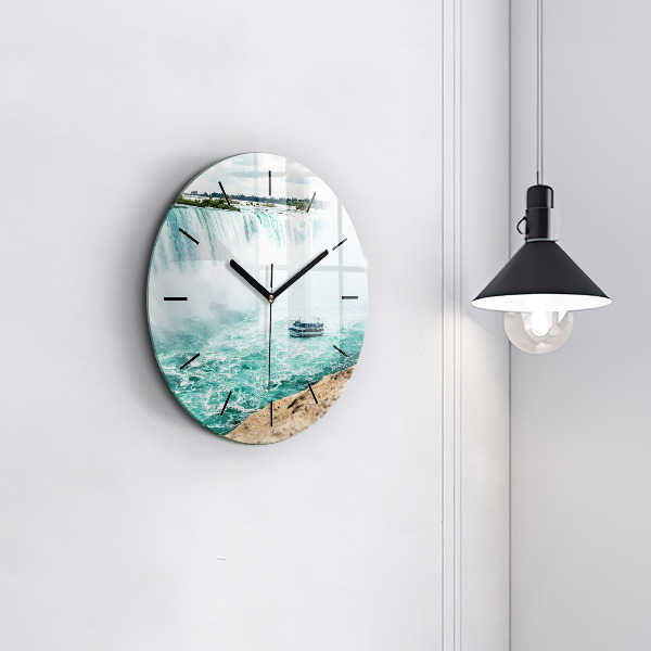 Round glass clock The Boat and Niagara