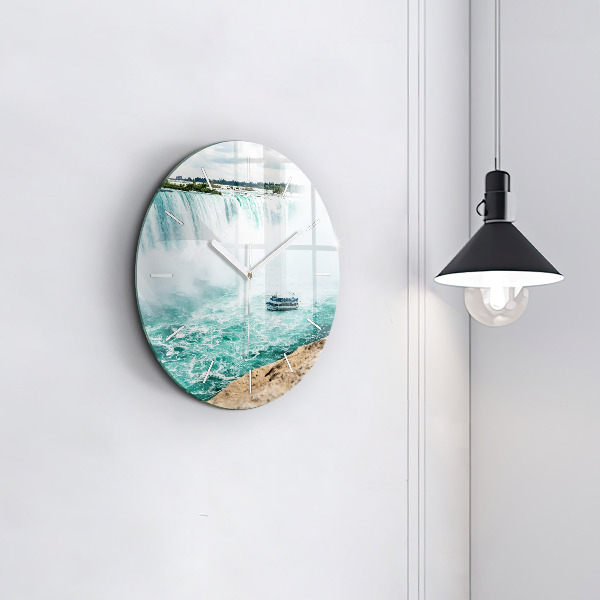 Round glass clock The Boat and Niagara