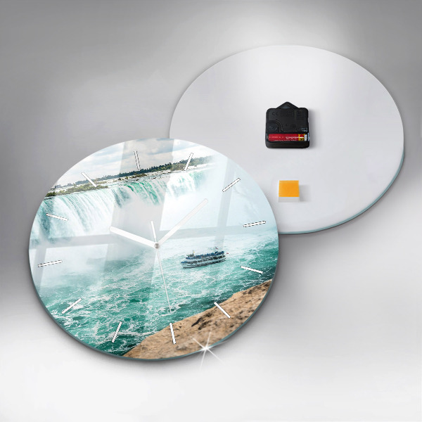Round glass clock The Boat and Niagara