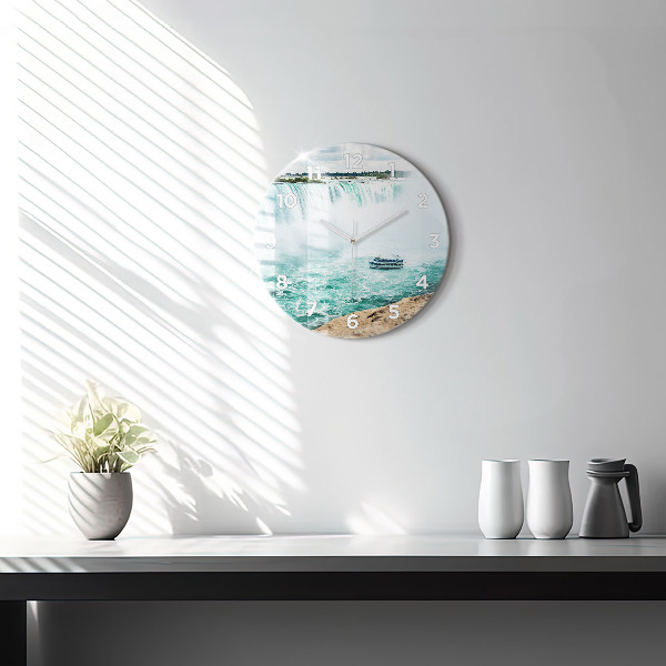 Round glass clock The Boat and Niagara