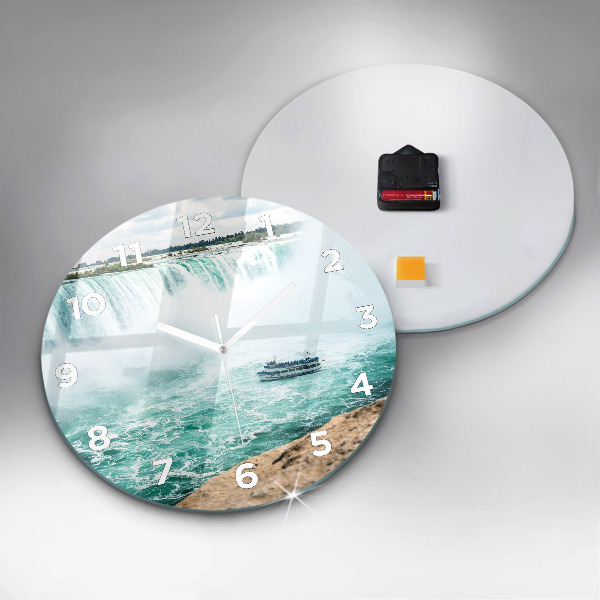 Round glass clock The Boat and Niagara