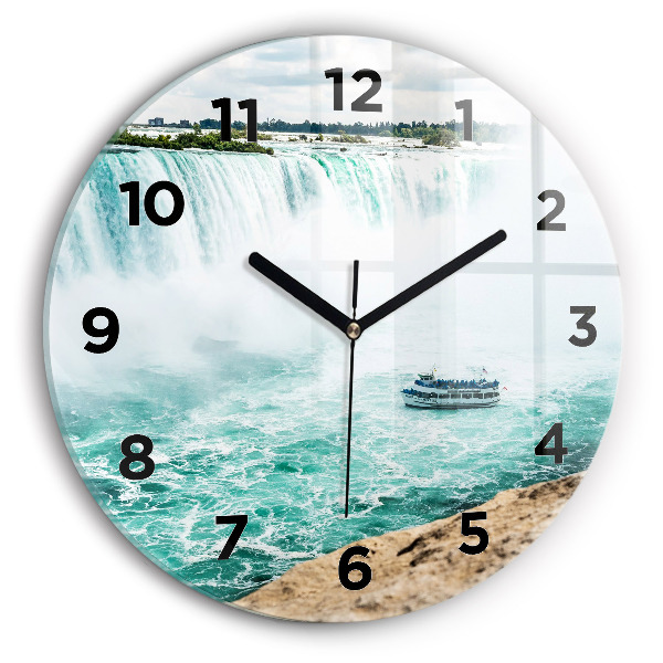 Round glass clock The Boat and Niagara