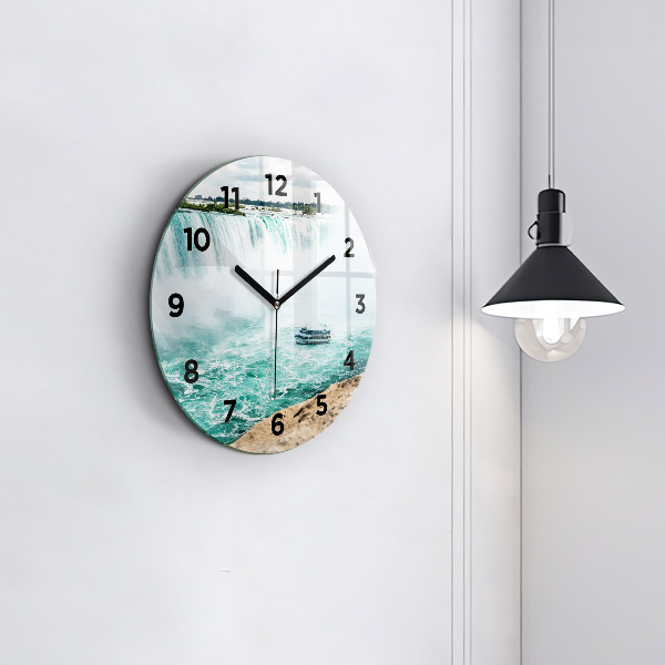 Round glass clock The Boat and Niagara