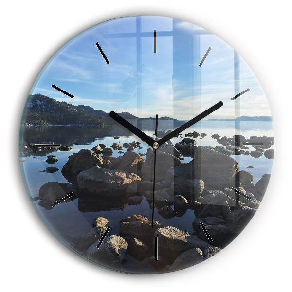 Round glass clock Sea view
