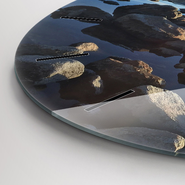 Round glass clock Sea view