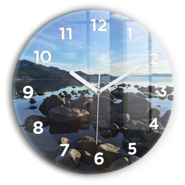 Round glass clock Sea view