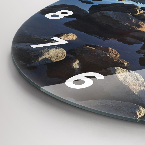 Round glass clock Sea view