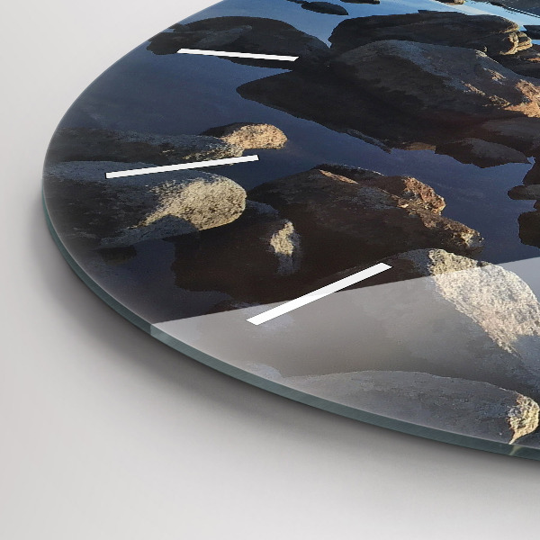 Round glass clock Sea view