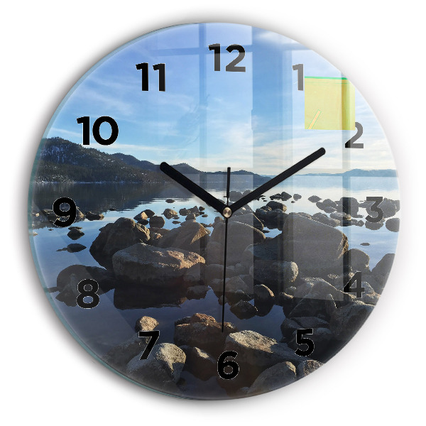 Round glass clock Sea view