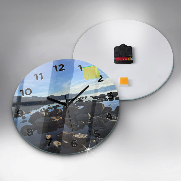 Round glass clock Sea view