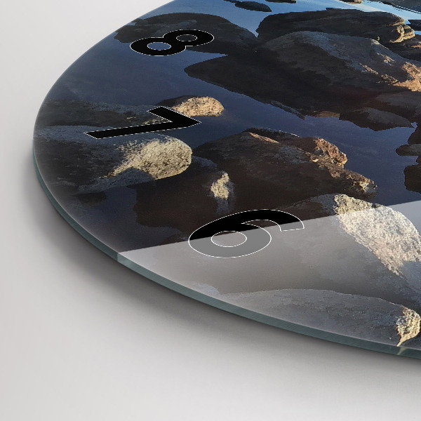 Round glass clock Sea view