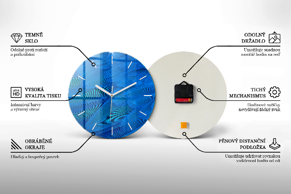 Round glass clock Sea view