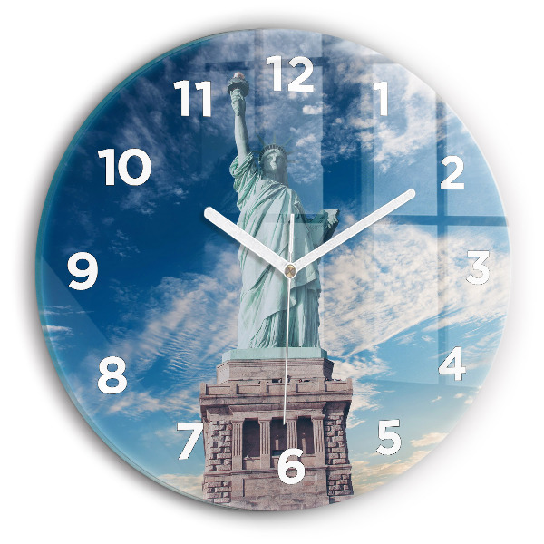 Round glass clock Statue of Liberty New York