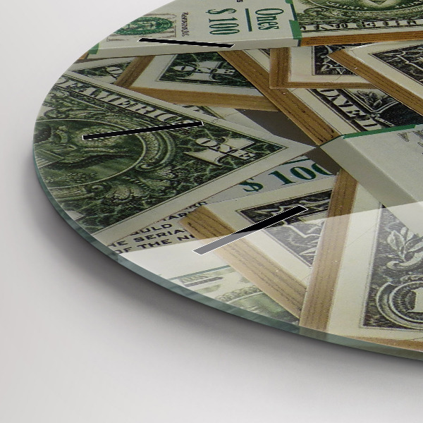 Round glass clock US dollars