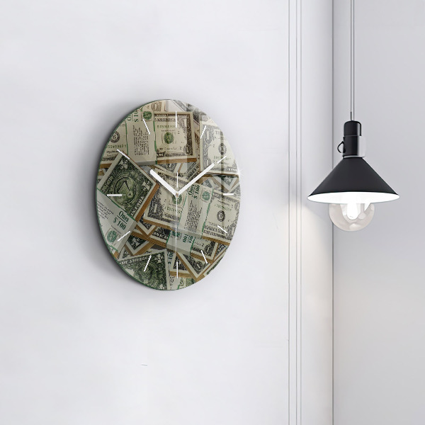 Round glass clock US dollars