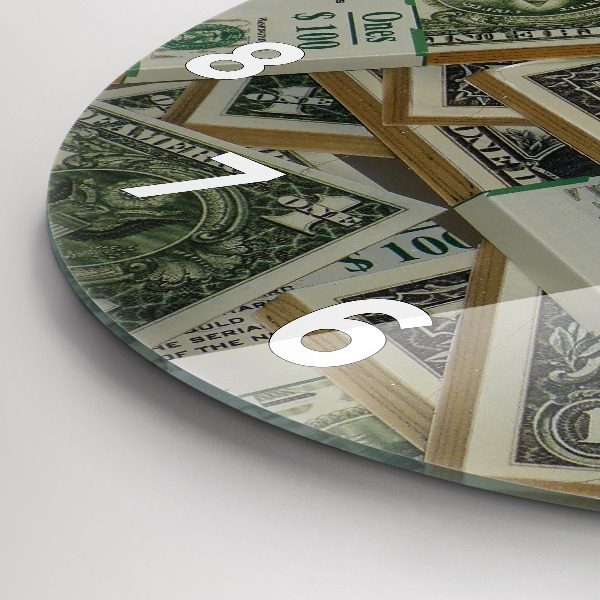 Round glass clock US dollars