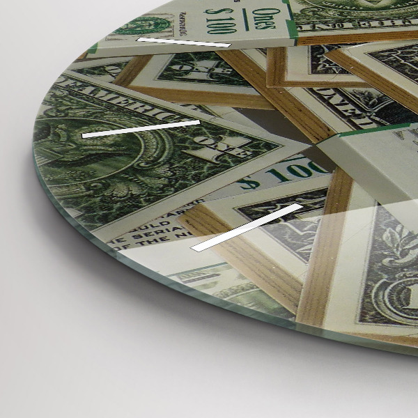 Round glass clock US dollars