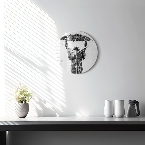 Round glass clock Statue of Liberty in Budapest