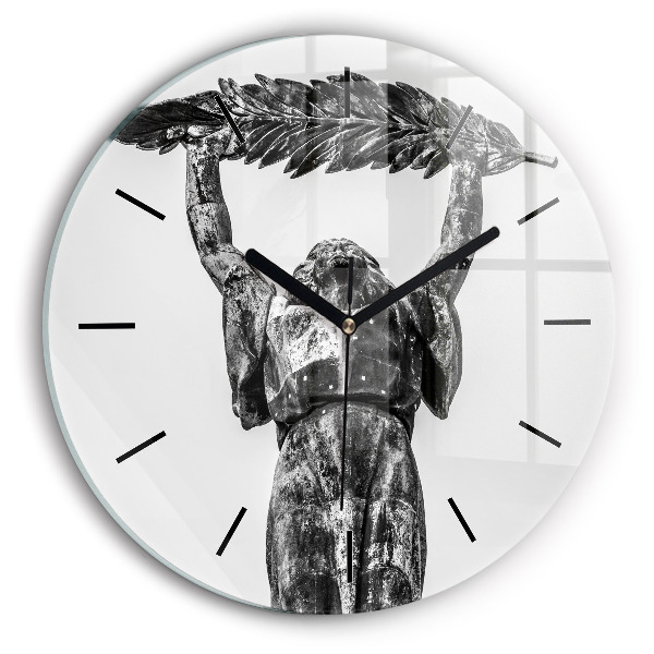 Round glass clock Statue of Liberty in Budapest