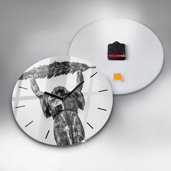 Round glass clock Statue of Liberty in Budapest