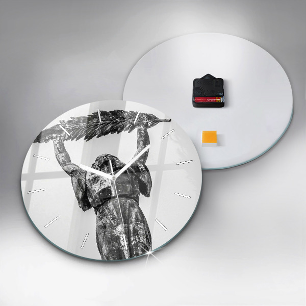 Round glass clock Statue of Liberty in Budapest