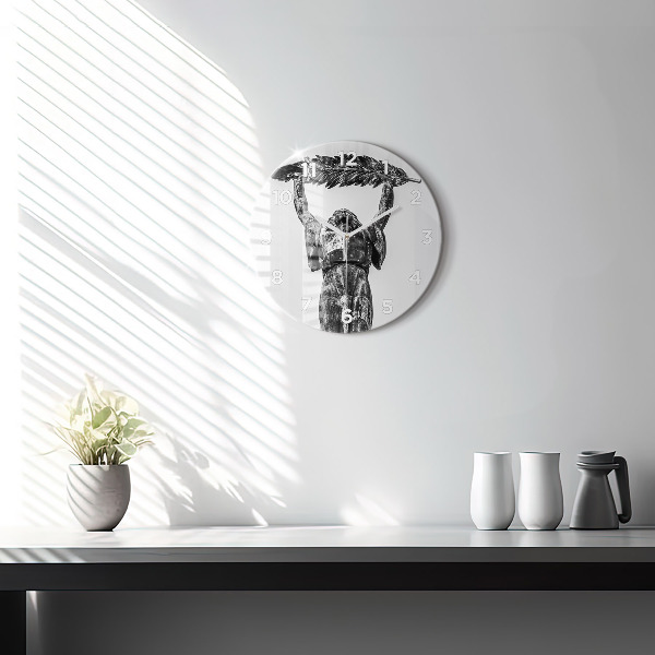 Round glass clock Statue of Liberty in Budapest