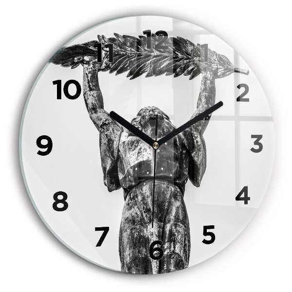 Round glass clock Statue of Liberty in Budapest