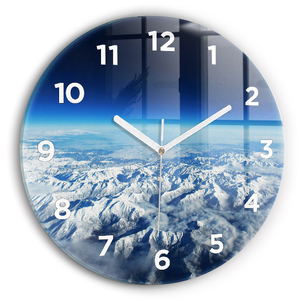 Round glass clock Landscape Mountains Pyrenees