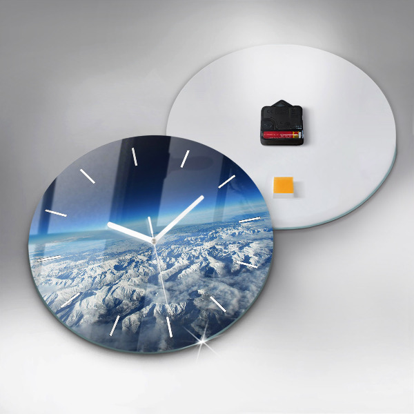 Round glass clock Landscape Mountains Pyrenees