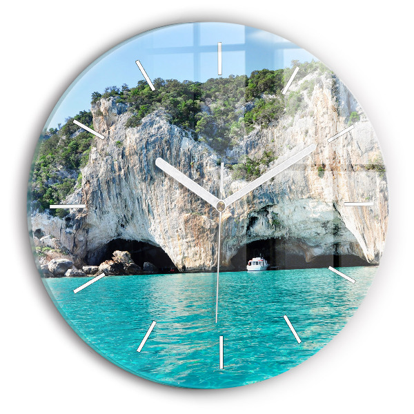 Round glass clock Underwater Cave