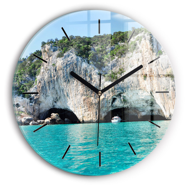 Round glass clock Underwater Cave