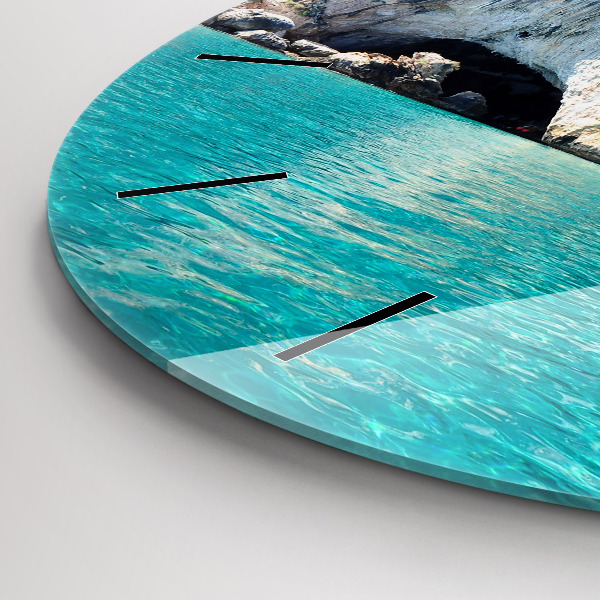 Round glass clock Underwater Cave