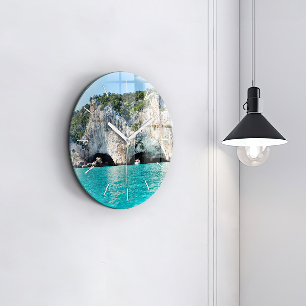 Round glass clock Underwater Cave