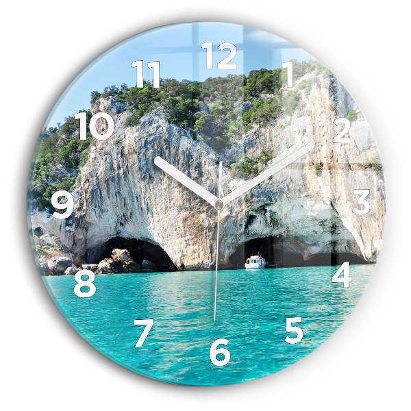 Round glass clock Underwater Cave