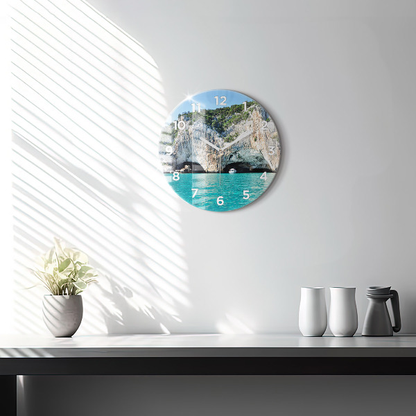 Round glass clock Underwater Cave