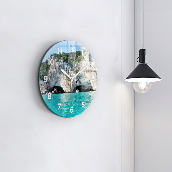 Round glass clock Underwater Cave