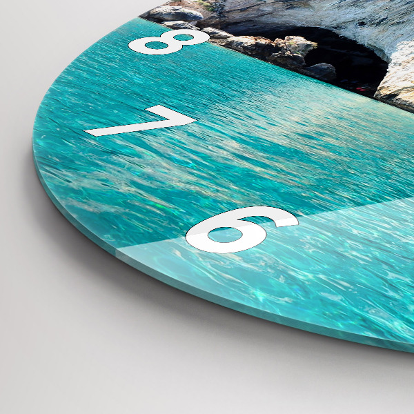Round glass clock Underwater Cave