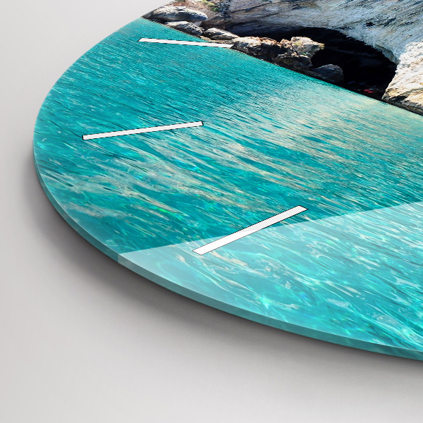 Round glass clock Underwater Cave
