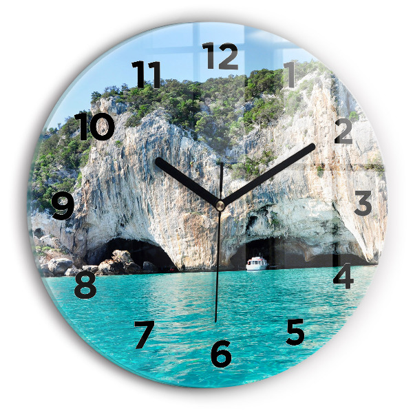 Round glass clock Underwater Cave