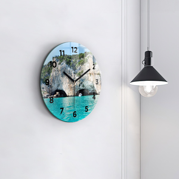 Round glass clock Underwater Cave