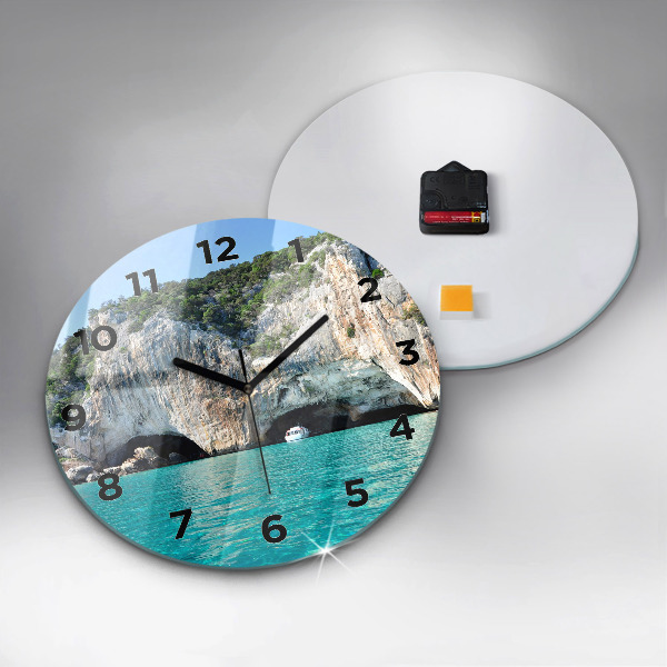 Round glass clock Underwater Cave