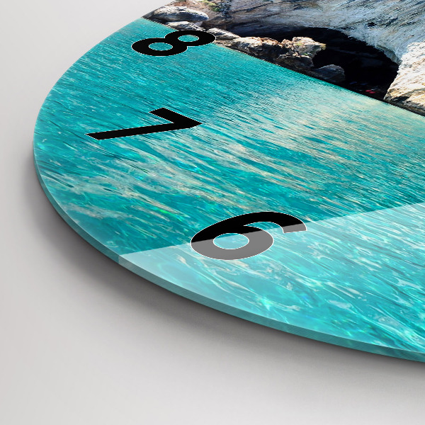 Round glass clock Underwater Cave