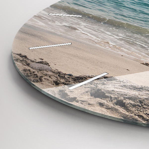 Round glass clock View of the Mediterranean Sea
