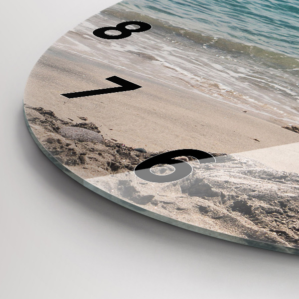 Round glass clock View of the Mediterranean Sea
