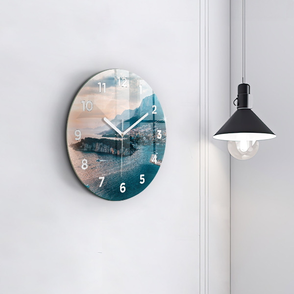 Round glass clock Island in Croatia