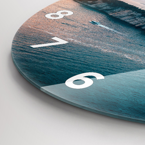 Round glass clock Island in Croatia