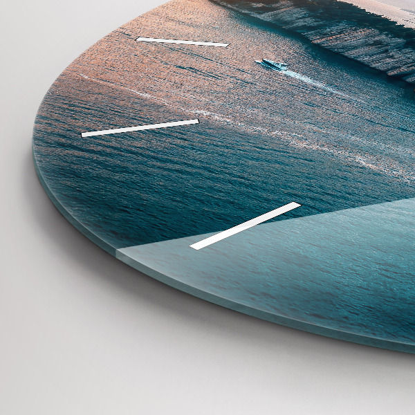 Round glass clock Island in Croatia